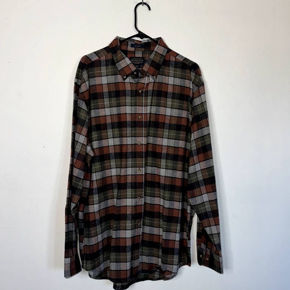 Men's Green and Red Plaid Pendleton Flannel